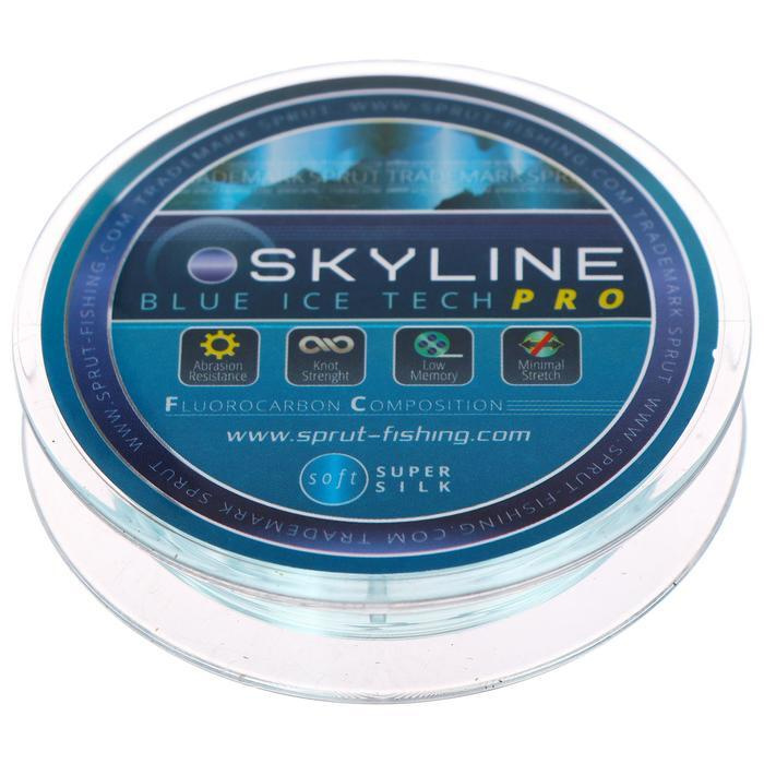 Леска зимняя Sprut SKYLINE Fluorocarbon Composition IceTech PRO 0,105 мм, 2,15 кг, 50 м, цвет голубой #1