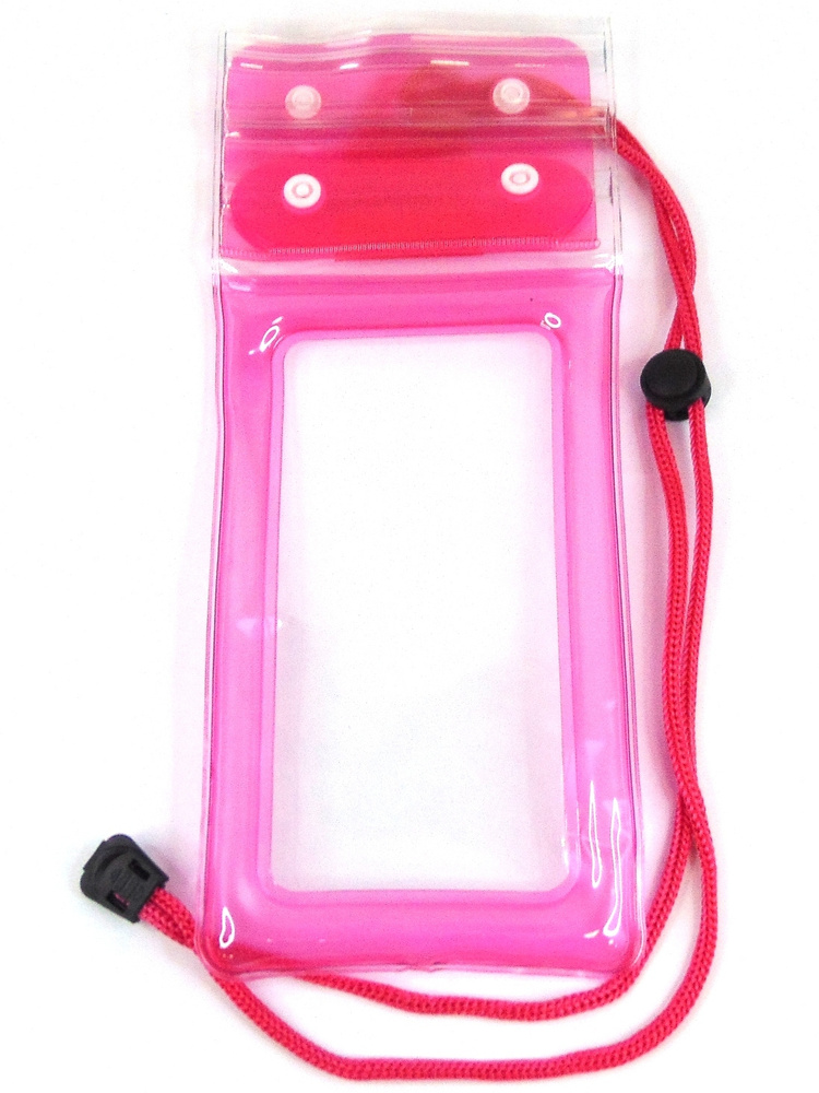 Водонепроницаемый чехол для телефона и документов с цветным клапаном, цвет - розовый  #1
