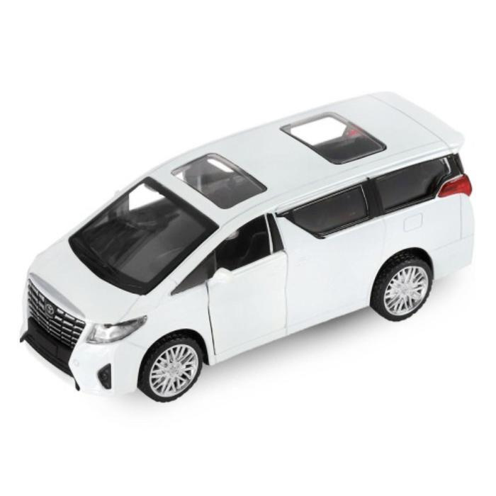 Машинка металлическая "Toyota Alphard", масштаб 1:42, инерционная, открываются двери, цвет белый  #1