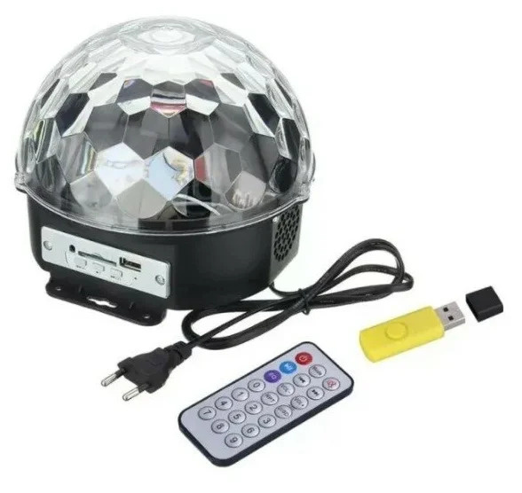 Светодиодный диско- шар MP3 Led Magic Ball Light с пультом управления, bluetooth, динамиком и флешкой #1