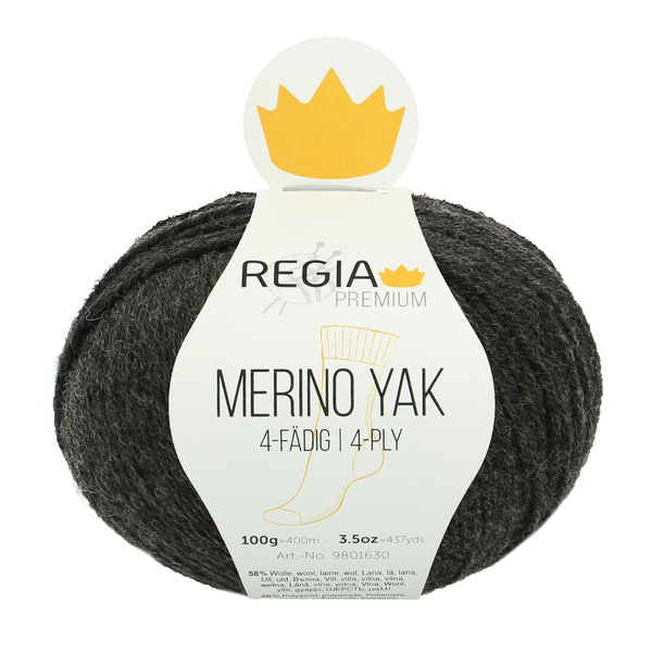 Пряжа Schachenmayr REGIA PREMIUM 4-ply Merino Yak, 100г/400м, цвет 07512 anthrazit meliert  #1