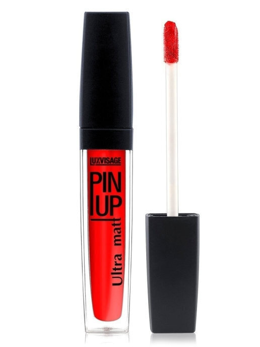 LUXVISAGE Блеск для губ PIN UP ULTRA MATT матовый, тон 29 RED FLOWER, 5 мл #1