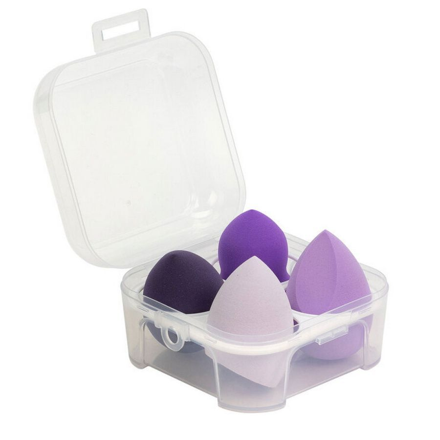 Kristaller Набор спонжей для макияжа микс форм KG-012, фиолетовый, 4 шт  #1