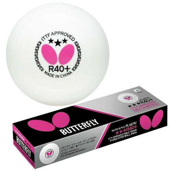 Мячи для настольного тенниса Butterfly 3* R40+ x12, White #1