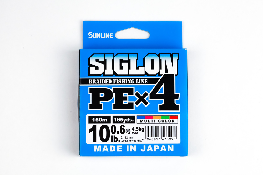 SUNLINE Плетеный шнур SIGLON PE х4 Мультиколор 150м. # 0,6 (0,13мм) 4,5 кг  #1