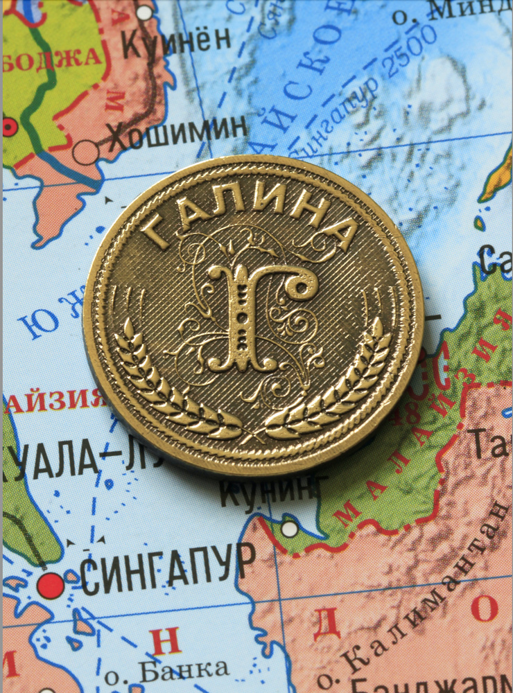 Именная сувенирная монетка в подарок на богатство и удачу для подруги, бабушки и внучки - Галина  #1