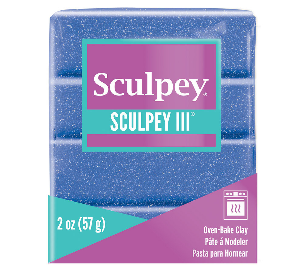 Полимерная глина "Sculpey" III полимерная глина S302 57 г 549 синий с блестками  #1