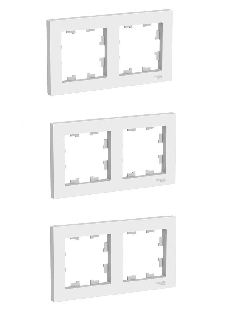 Рамка 2-постовая с антибактериальным покрытием Schneider Electric ATLASDESIGN, IP20, белая.(407332 - #1