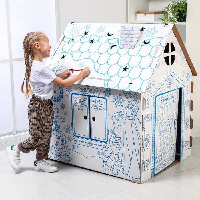 Disney Дом-раскраска "холодное сердце", набор для творчества, дом из картона, Дисней  #1