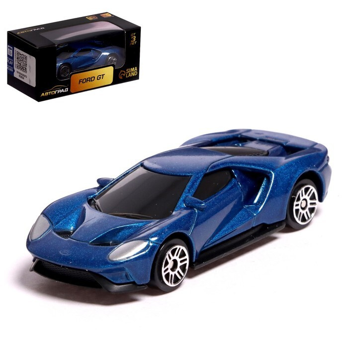 Машина металлическая FORD GT, 1:64, цвет синий #1