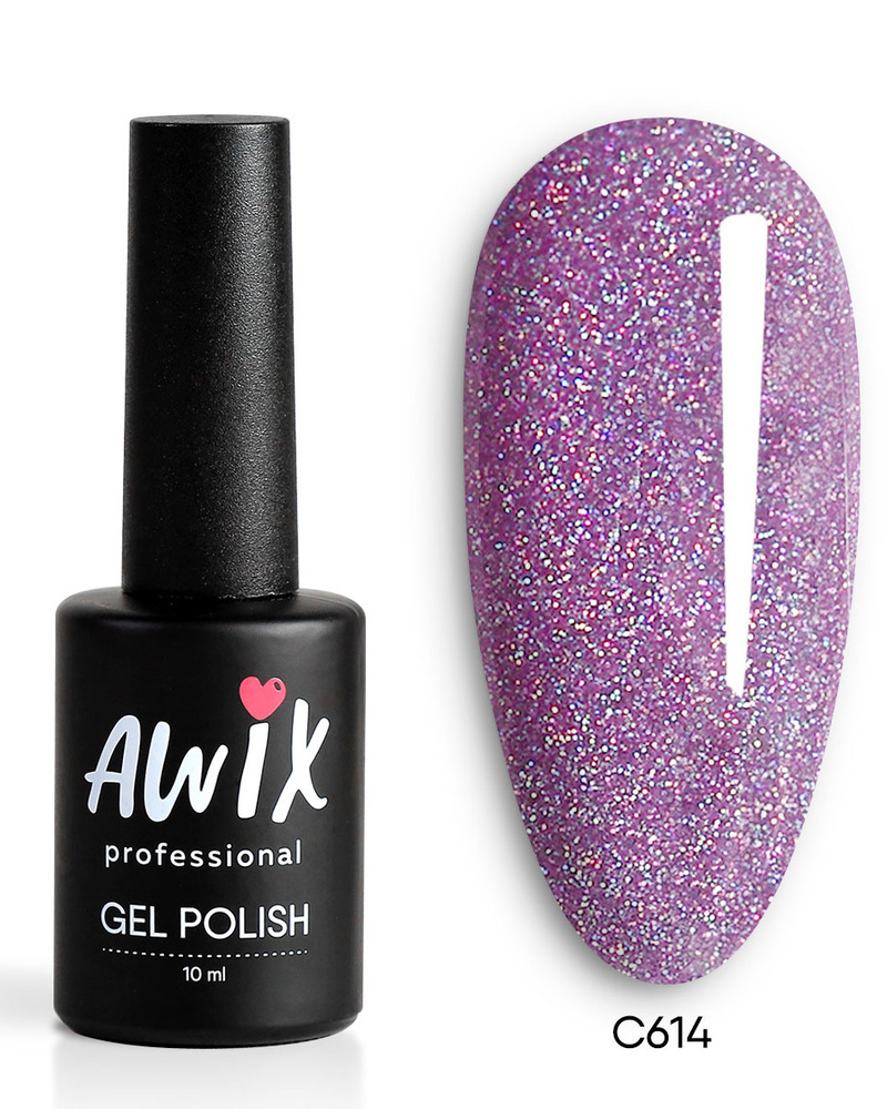 Awix, Гель лак Classic №614, 10 мл бледно-пурпурный, классический однослойный  #1