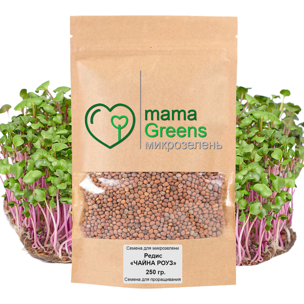 Семена Редис "Чайна Роуз" 250 гр - весовые семена для выращивания микрозелени и проращивания в домашних #1