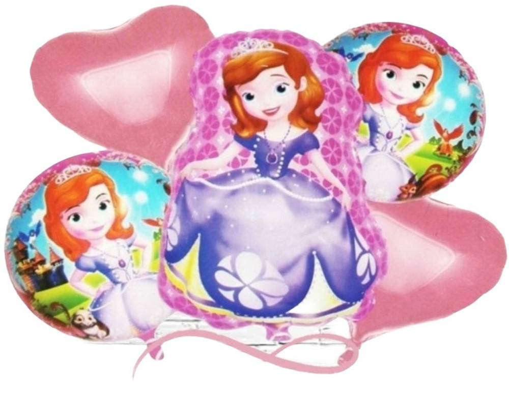 Набор воздушных шаров фольгированных для детского праздника Принцесса5 штук  #1