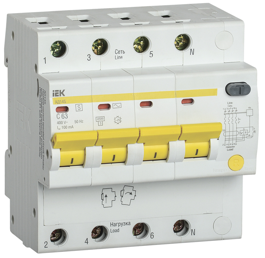 Дифференциальный автоматический выключатель IEK 4Р 63А 100мА  #1