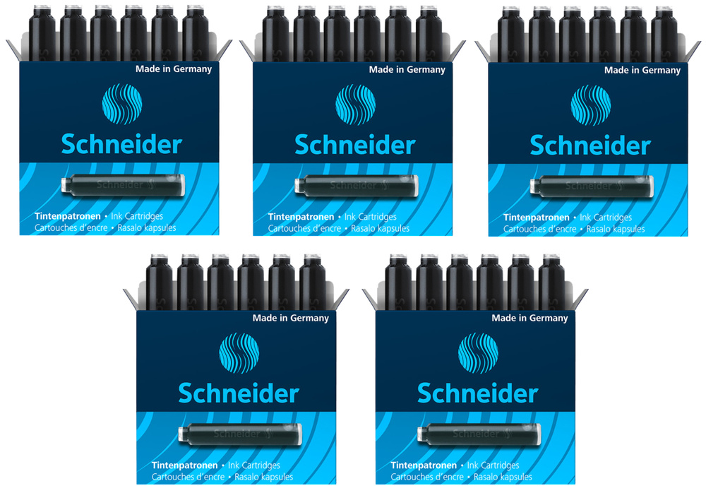 Картриджи чернильные Schneider черные, 6 шт., картонная коробка, арт. 6601 (5 коробок)  #1