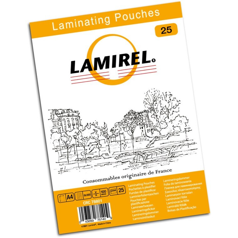 Пленка для ламинирования ф.A4 (216х303мм), 100мкм, 25шт/уп (LA-78801) Lamirel  #1