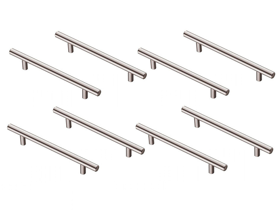 Мебельная ручка - рейлинг из нержавеющей стали 96мм / 146мм, D12мм, хром глянцевый 8 шт  #1