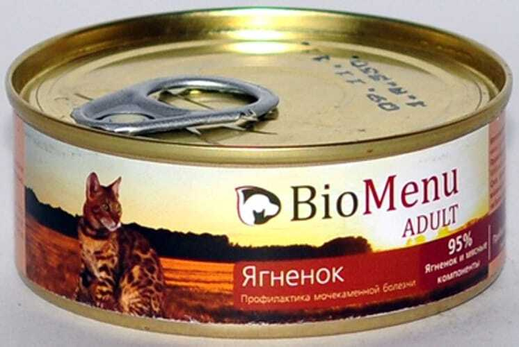 BioMenu, Корм консервированный для кошек паштет с Ягненком 100 г  #1