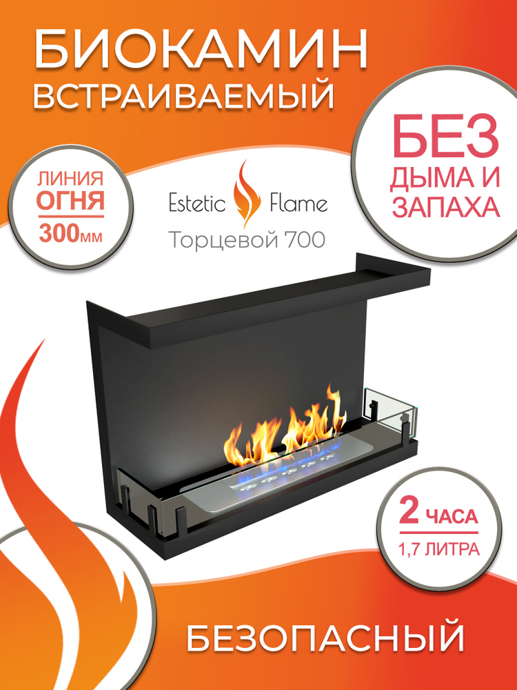 Биокамин Estetic Flame Contour торцевой 700 для дома и квартиры #1