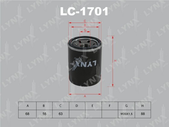 LYNXauto Фильтр масляный арт. LC1701 #1