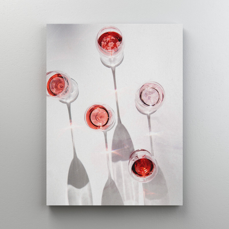 Интерьерная картина на холсте "Бокал с вином вид сверху" на подрамнике 75x100 см  #1
