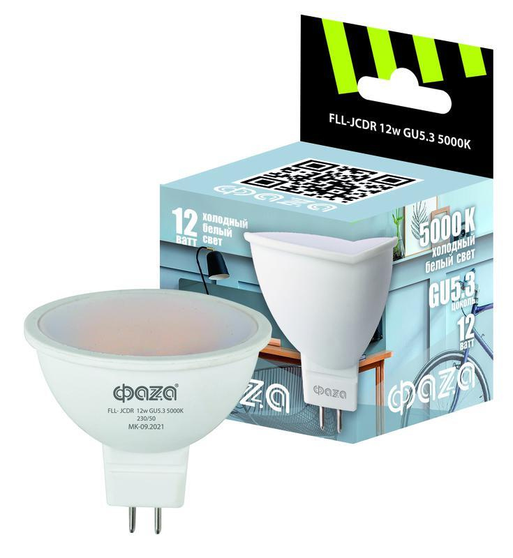 Лампа светодиодная LED 12Вт 5000K GU5.3 230/50 ФАZА код 5038714 JazzWay 1 шт.  #1