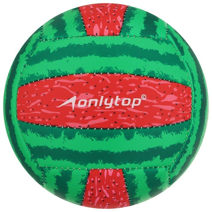 Мяч волейбольный ONLYTOP "Арбуз", ПВХ, машинная сшивка, 18 панелей, размер 2  #1