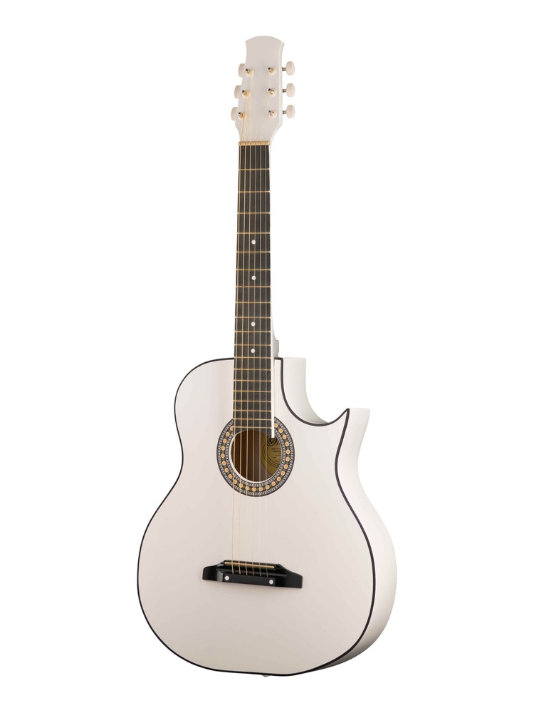 Акустическая гитара, с вырезом, белая, Ижевский завод Т.И.М 31CW  #1