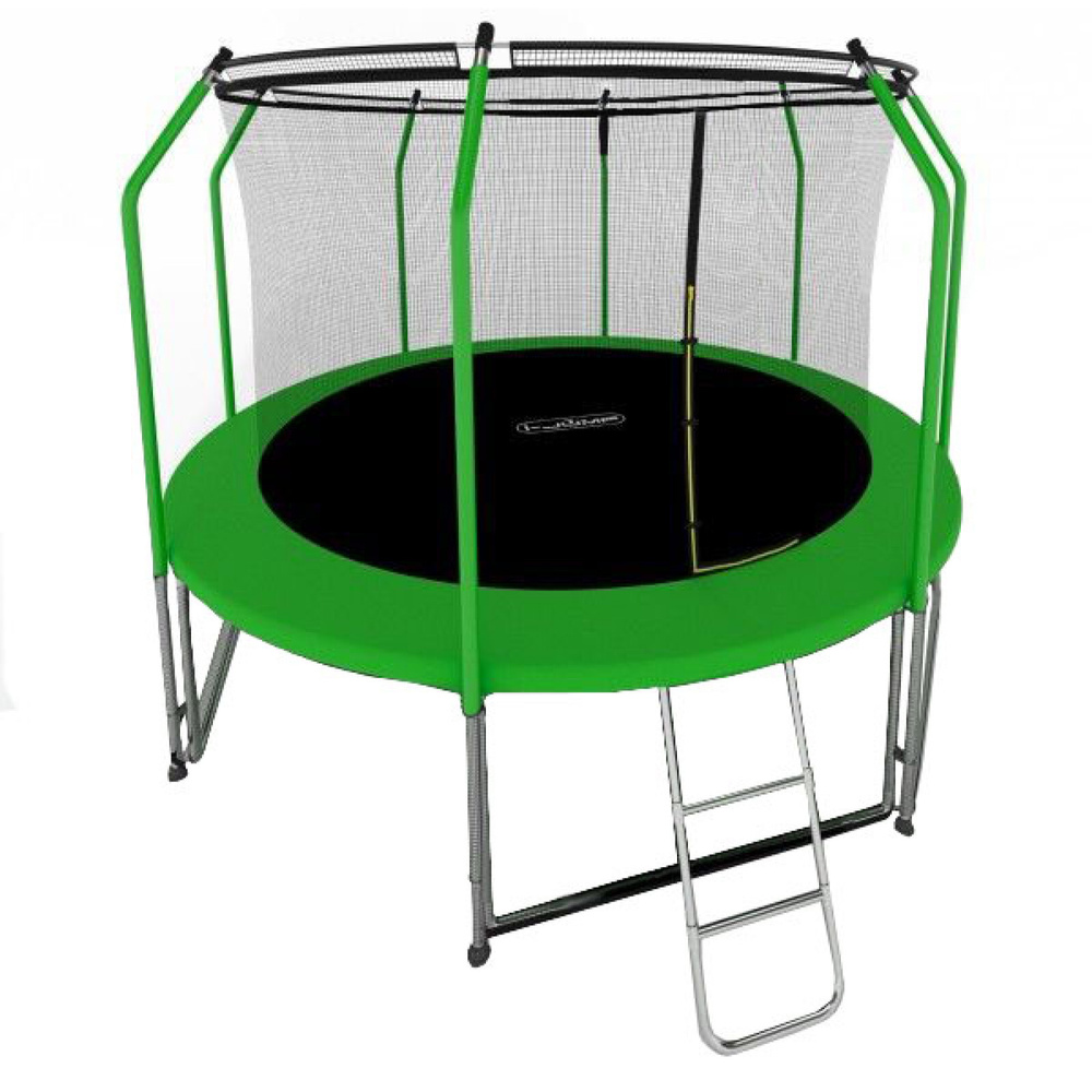 Батут каркасный I-Jump Elegant Light 8 FT Green, защитная сетка, лестница, для улицы, для детей  #1