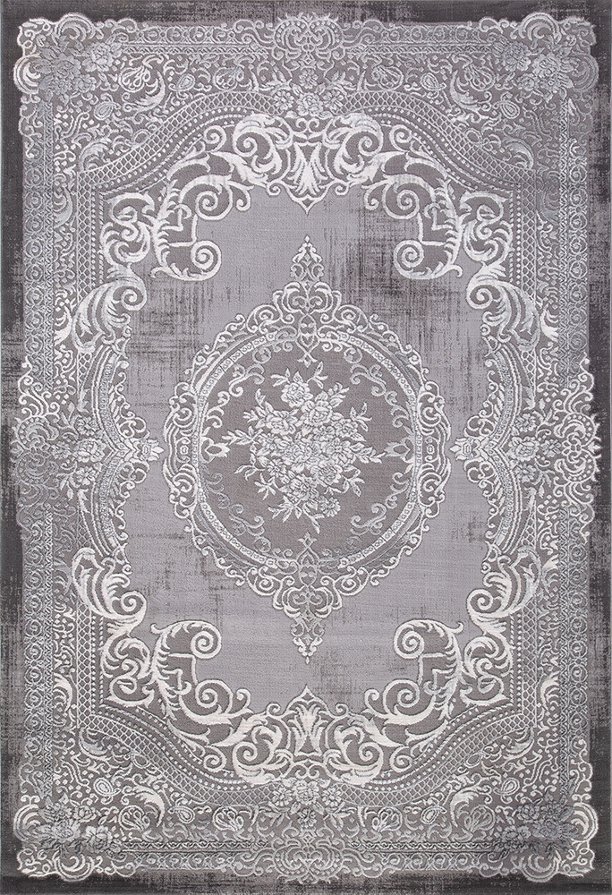 Ekocarpet Ковер Armina 3762A - с классическим узором, серо - бежевый, с рельефным ворсом на пол в спальню, #1