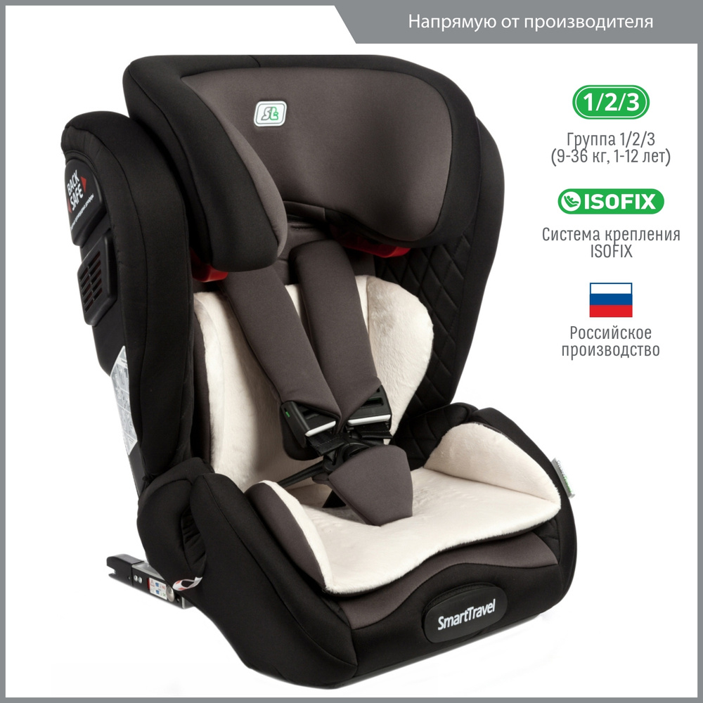 Автокресло детское Smart Travel Magnate IsoFix от 9 до 36 кг, серое #1