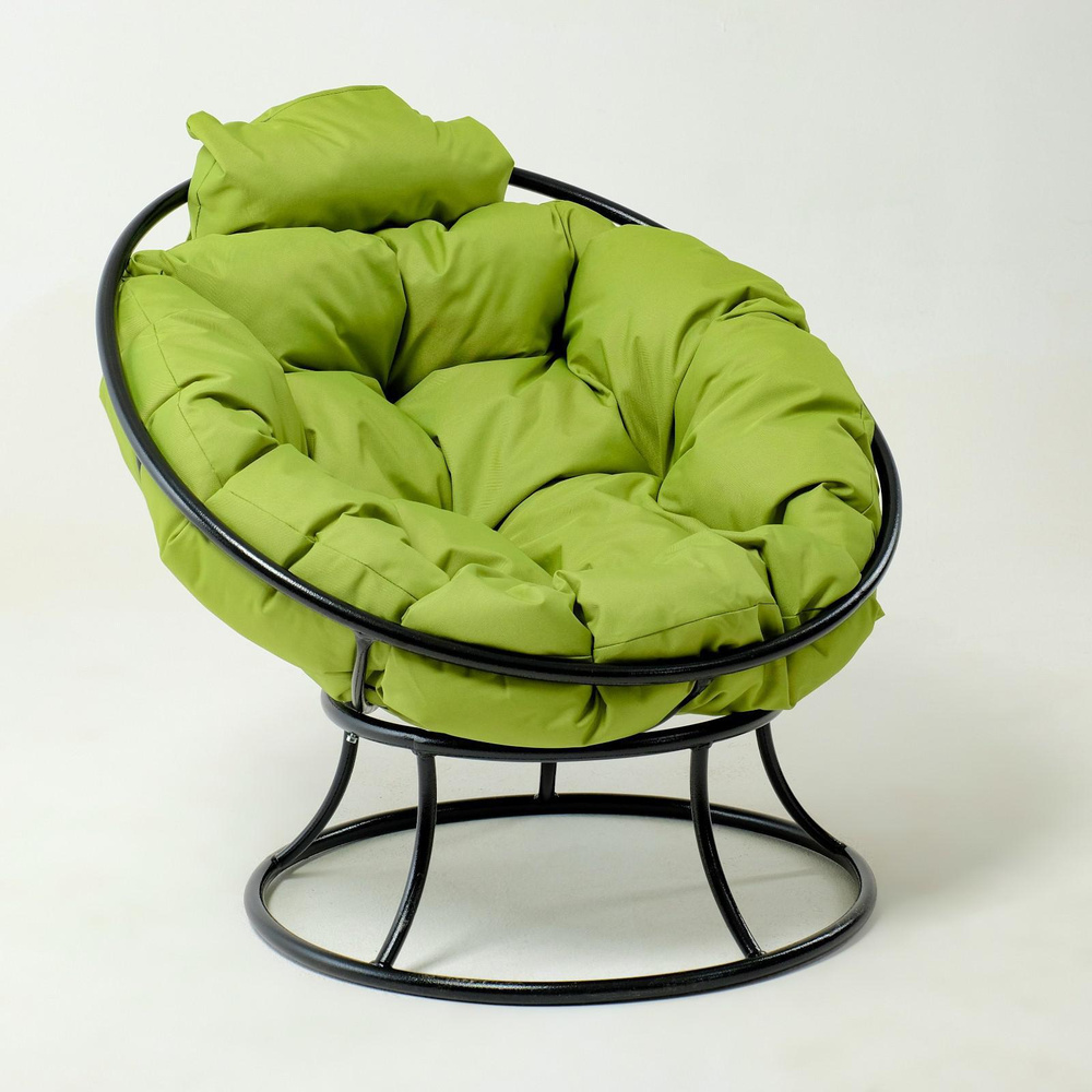 Кресло "Папасан" мини, с зелёноё подушкой, 81*68*77см  #1