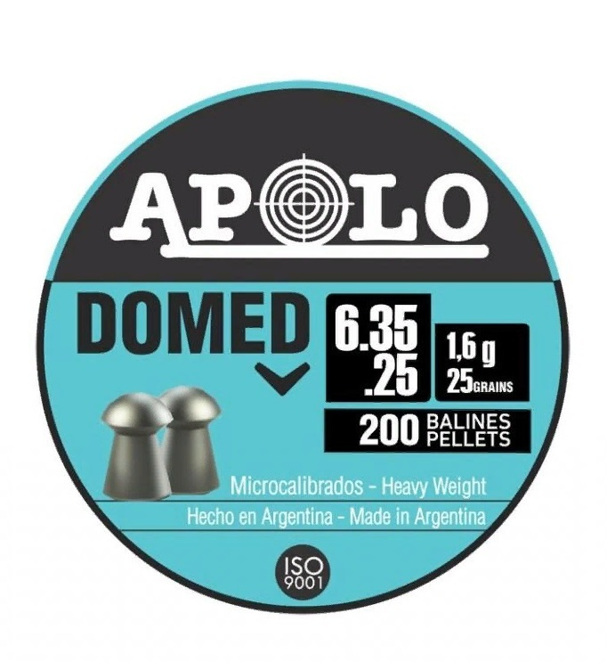 Пули для пневматики APOLO Domed 6,35 мм, 1,6 г, 200 шт. #1