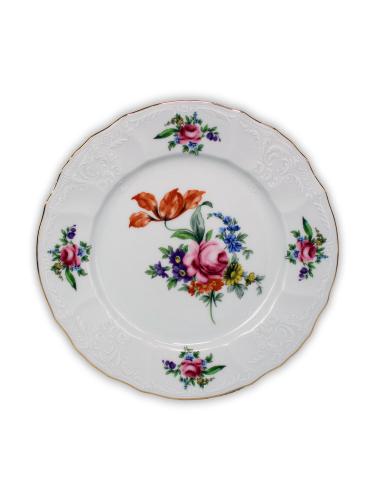 Thun Набор тарелок "Bernadotte; декор "Мейсенский букет"", 6 шт, Фарфор, диаметр 17 см  #1