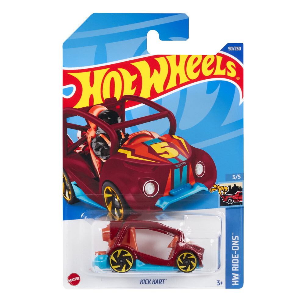 HCW58 Машинка металлическая игрушка Hot Wheels коллекционная модель KICK KART бордовый/голубой  #1