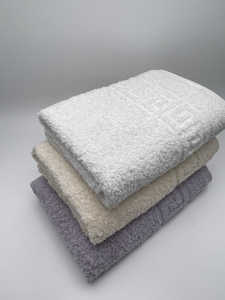 TM Textile Набор полотенец для лица, рук или ног, Хлопок, 50x90 см, белый, слоновая кость, 3 шт.  #1