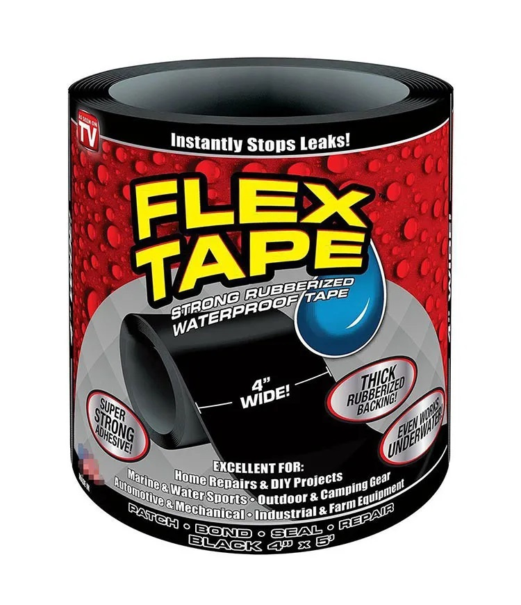 Клейкая лента Flex tape, водонепроницаемая, сверхпрочная изолента, герметик 10 см x 1,5 м черный  #1