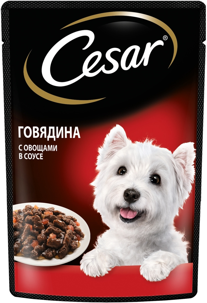 Корм Cesar (в соусе) для собак, говядина с овощами, 85 г x 28 шт  #1