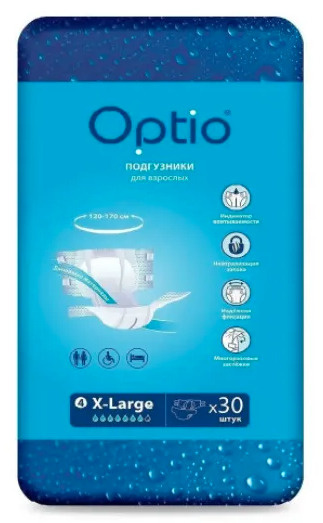 Подгузники для взрослых Оптио - Optio Soft XL (120-170см) х 30 штук. Памперсы для взрослых. Впитывающее #1