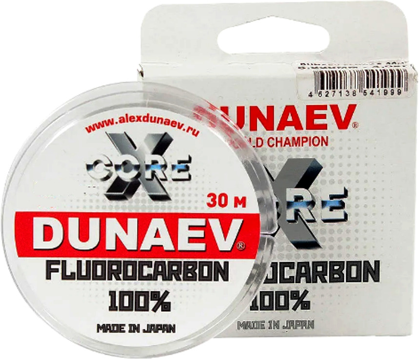 DUNAEV Флюорокарбоновая леска для рыбалки Dunaev Fluorocarbon, 1 шт. по 30 м; 0.104 мм  #1