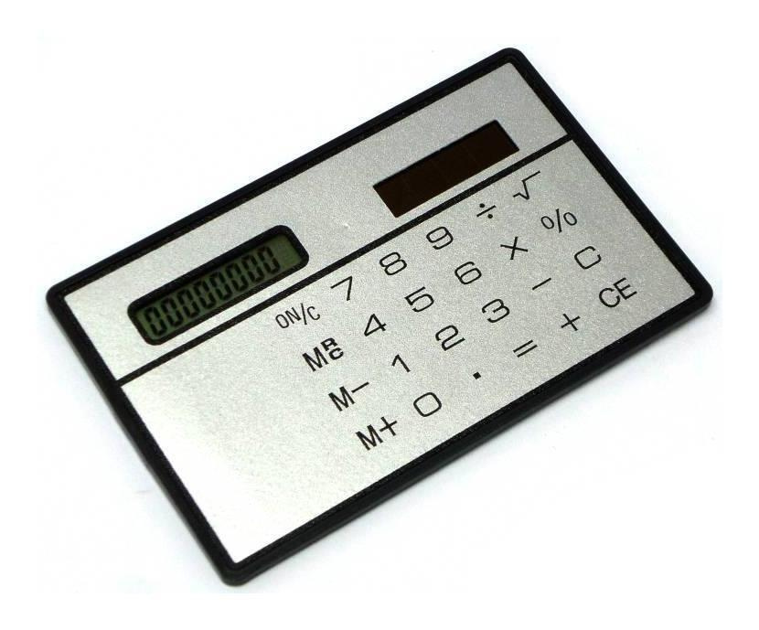 Калькулятор ультра мини Тонкий как Кредитная карта Солнечный 8 цифр  #1