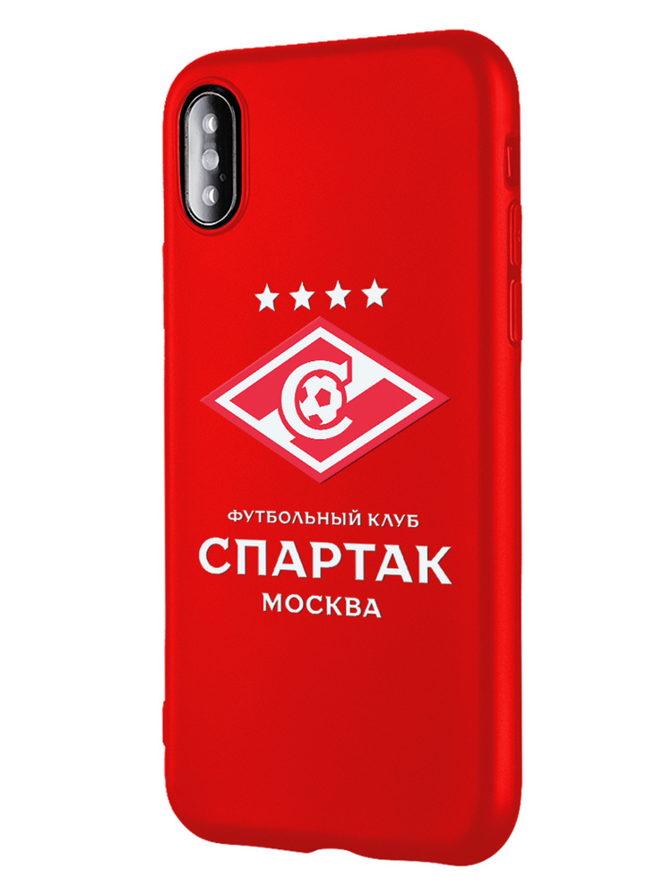 Силиконовый чехол Mcover для iPhone XS/X (Айфон Икс (Икс Эс), Футбольная команда Спартак  #1