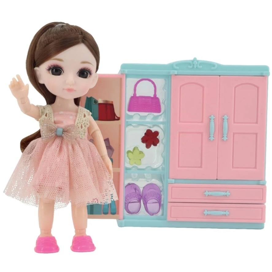 Кукла для девочки Лили "Гардеробная" с аксессуарами, куколка игрушка подарок ребенку на день рождения #1