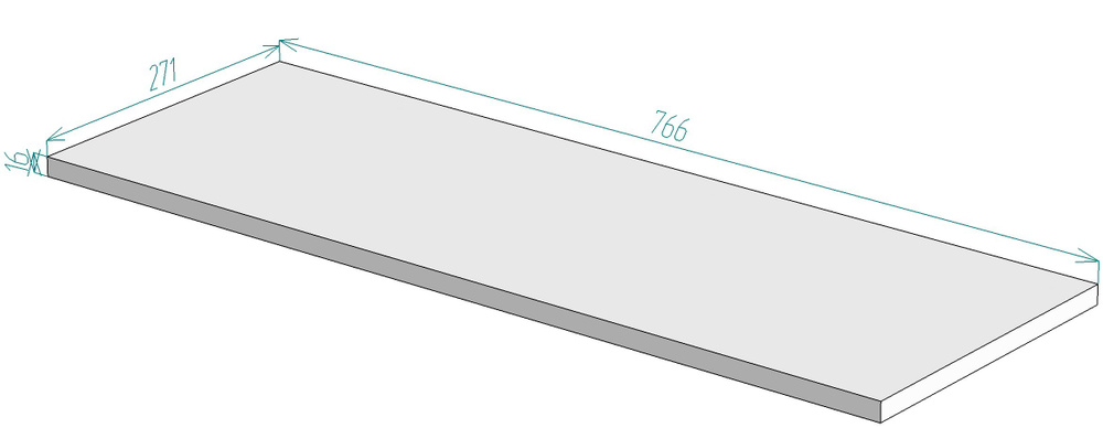 Полка UMKO Прямая съёмная в навесной кухонный модуль шириной 800 мм, 76.6х27.1х1.6 см  #1