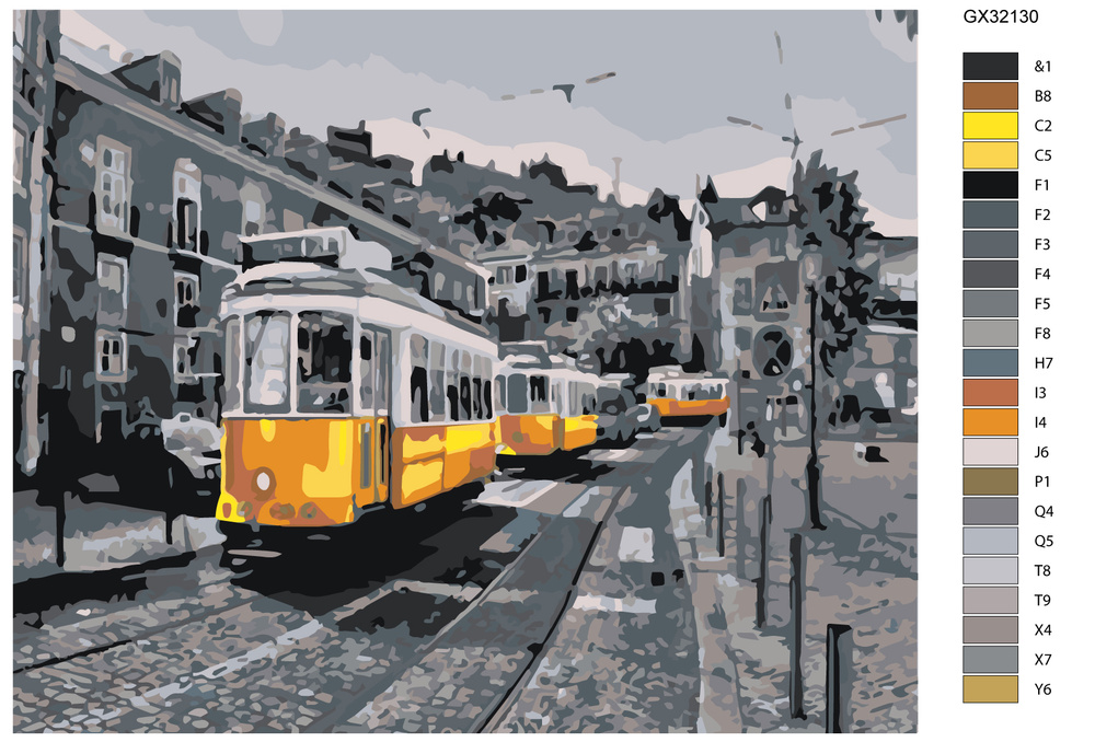 Картина по номерам "Желтый трамвай" GX32130 40x50 #1