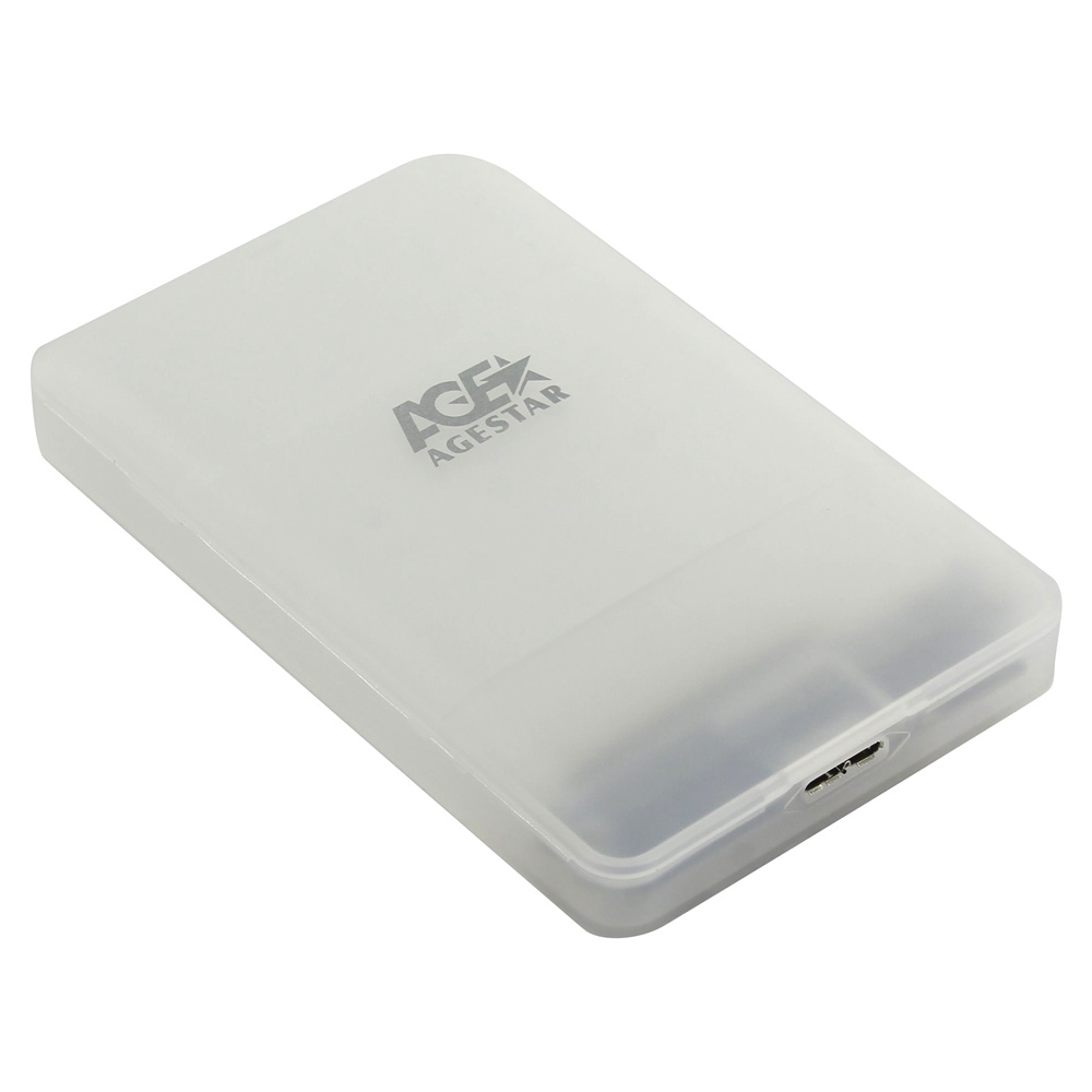 Внешний корпус USB 3.0 / 2.5" SATAIII HDD/SSD AgeStar 3UBCP3 (WHITE), пластик, белый, безвинтовая конструкция #1