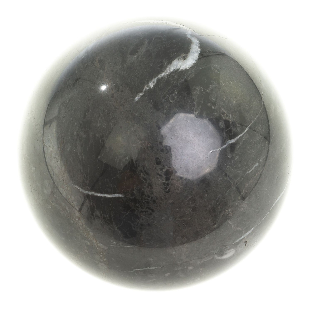 Шар из черного мрамора 11 см / шар декоративный / сувенир из камня  #1