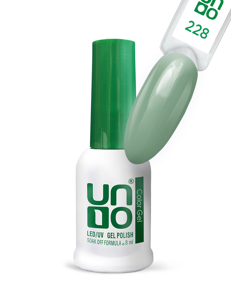 UNO, Гель лак для ногтей №228 "Green Heather - Зеленый вереск" #1