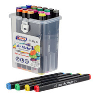 Скетч-маркер ART MARKER двухсторонний в наборе 24 цветов пылевидный скошенный наконечник  #1