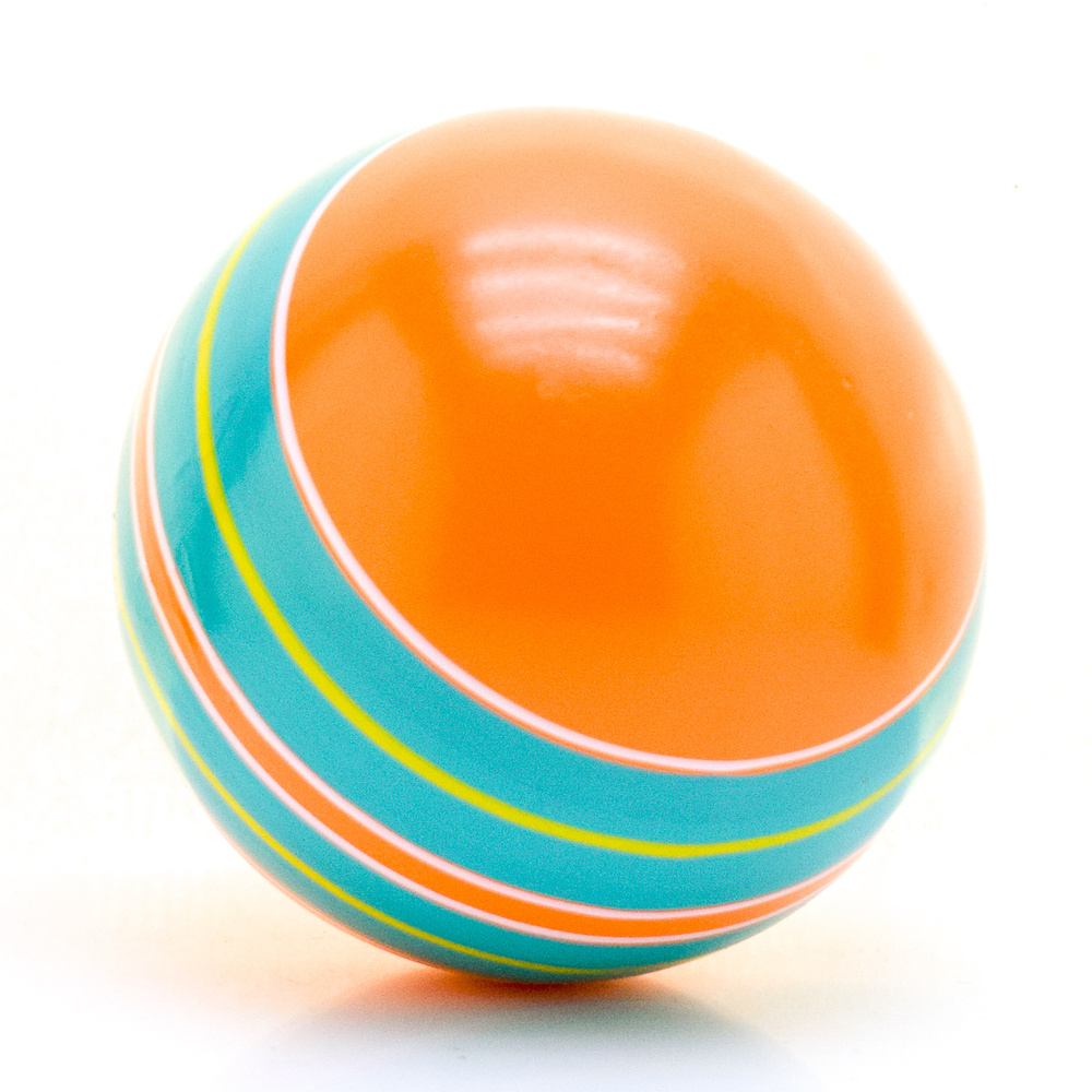 Мяч детский резиновый, 10 см, "Полосатики" ручное окрашивание, для малышей (Чапаев, прыгучий, маленький) #1